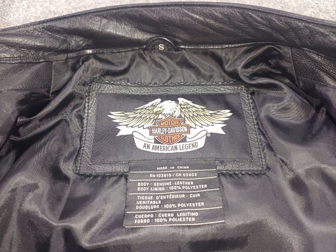 Harley Davidson シングルライダースジャケット S 黒/黄