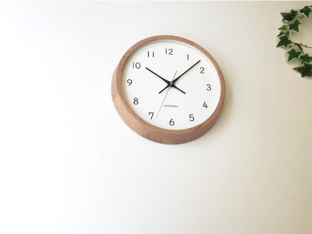 新品　KATOMOKU カトモク　電波時計　 壁掛け時計　オーク　レムノス