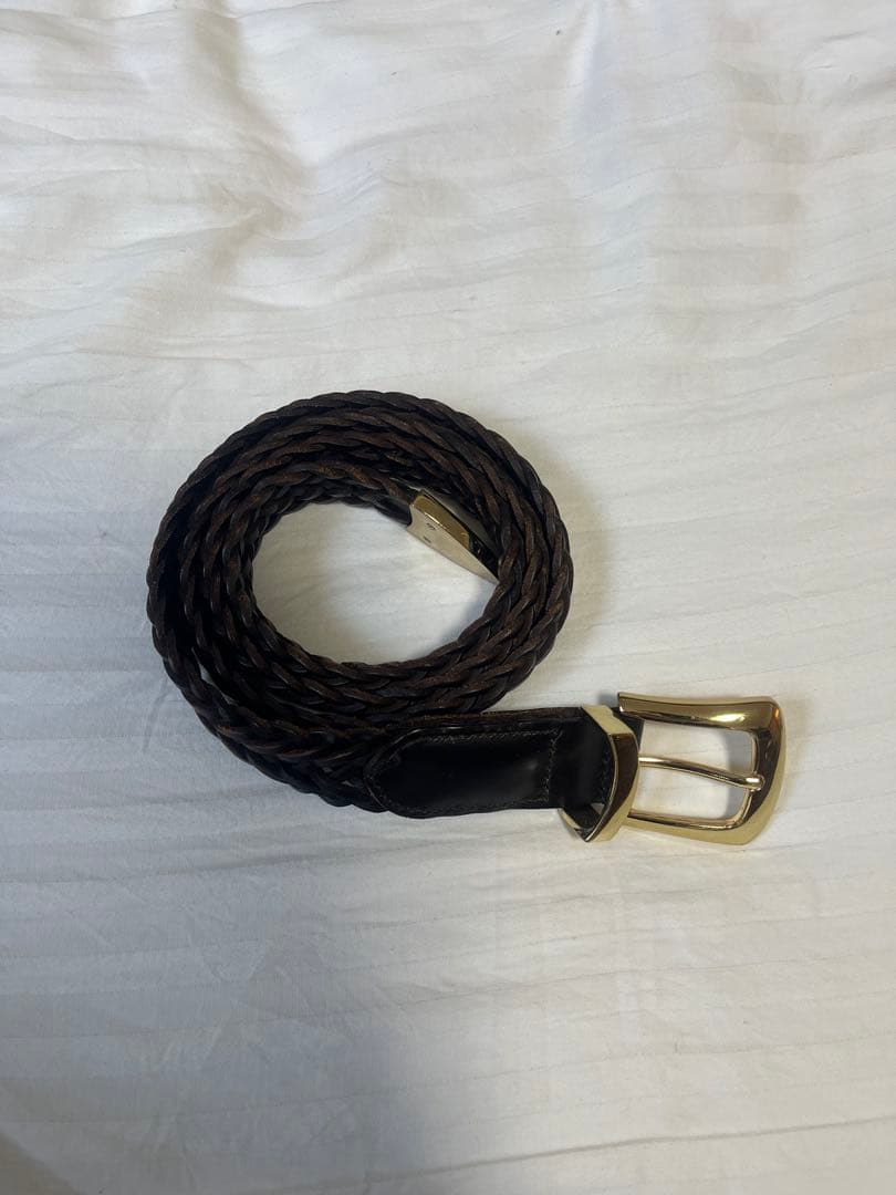 MBハイエンドレザーメッシュベルト(ゴールド) ダークブラウン Sサイズ