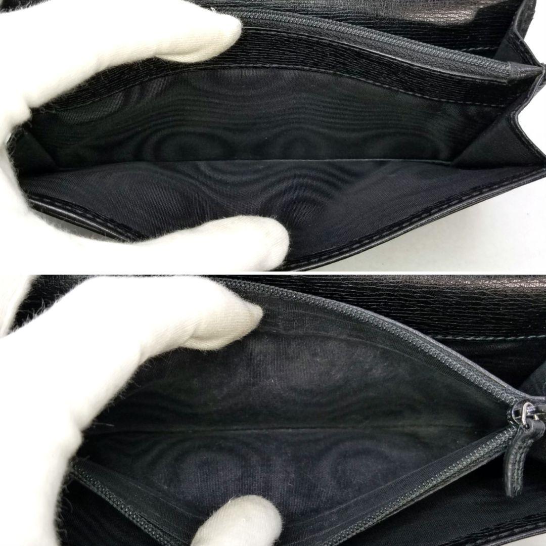 GUCCI グッチ インターロッキング レザー 革 長財布 コンチネンタル 黒