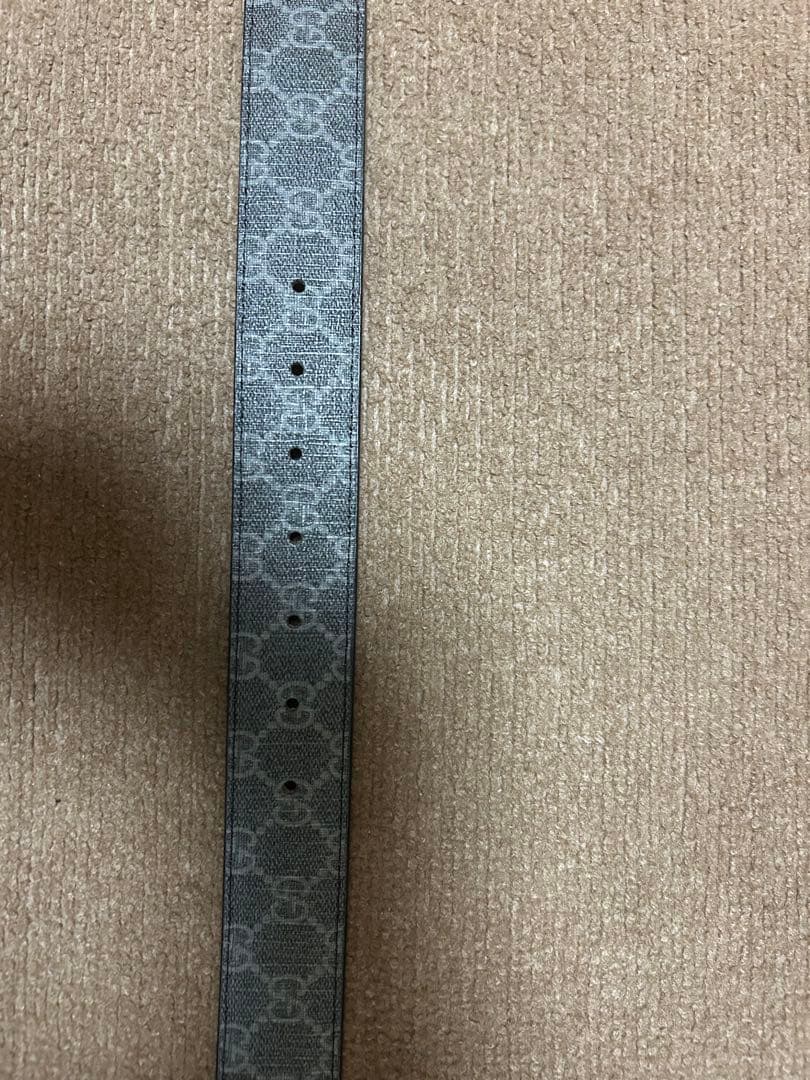 GUCCI GGパターン ベルト グレー ゴールドバックル