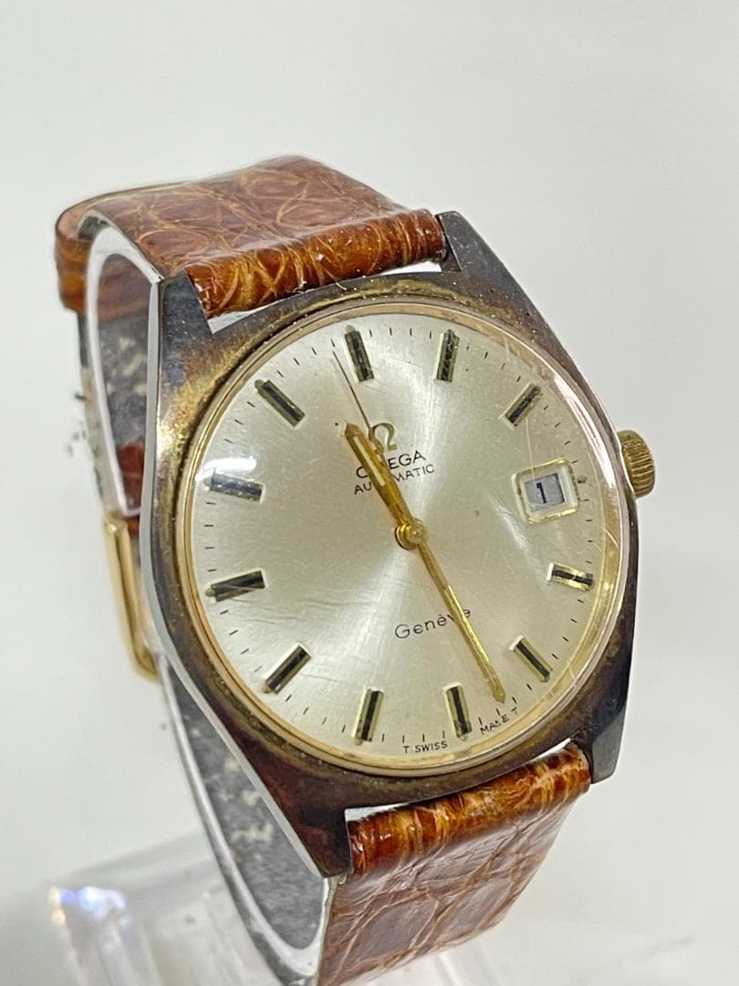 ◆OMEGA Geneve 自動巻き デイト表示 ゴールド 腕時計　08231