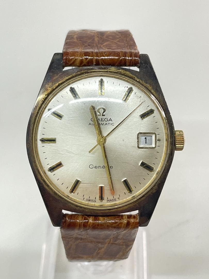 ◆OMEGA Geneve 自動巻き デイト表示 ゴールド 腕時計　08231