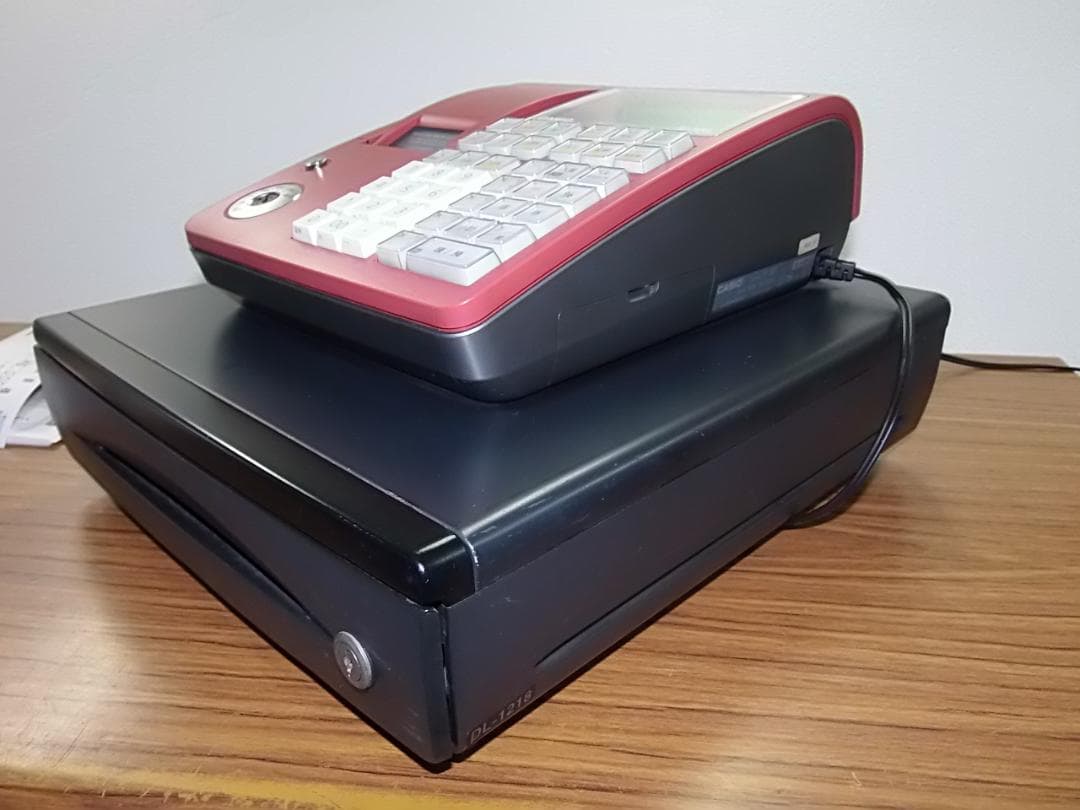かわいい赤130店名設定無料カシオ１０部門TE-300 インボイスレジスター