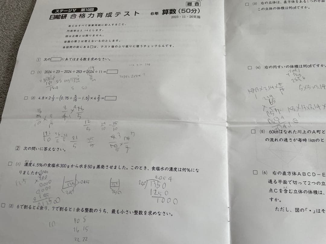 日能研 6年 学習力育成 合格力育成 合格力実践 テストほか 1年分