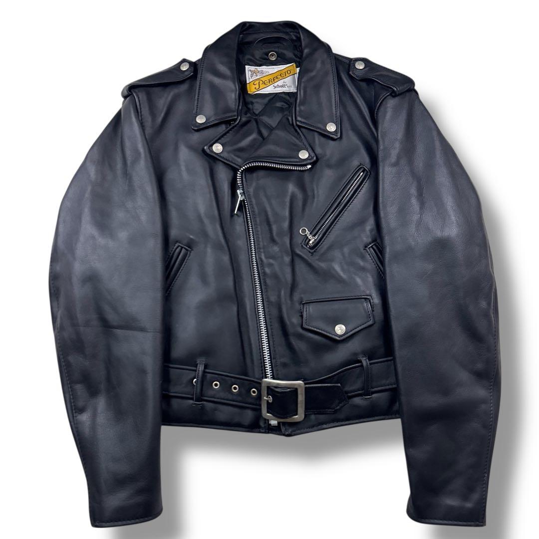 美品 ショット 90s ダブルライダース レザージャケット クラシック 42