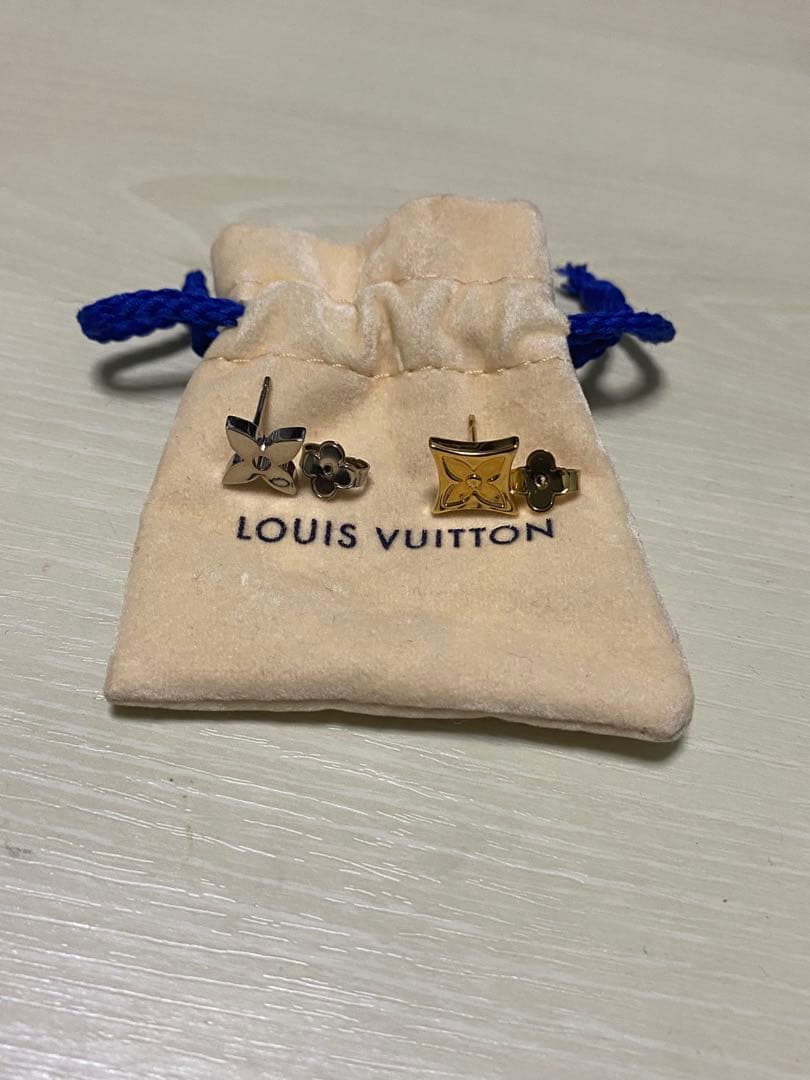 LOUIS VUITTON ピアスセット ゴールド シルバー　モノグラム