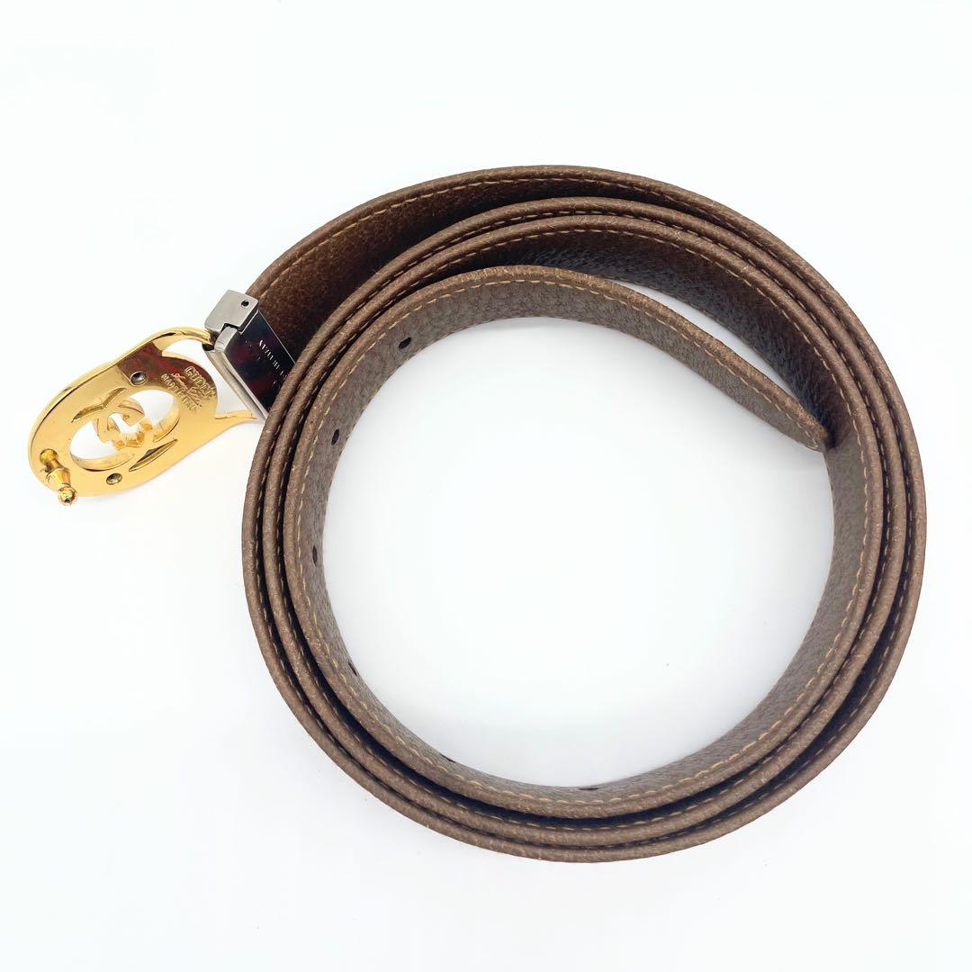 GUCCI グッチ オールドシェリーライン バックルベルト　GGロゴ