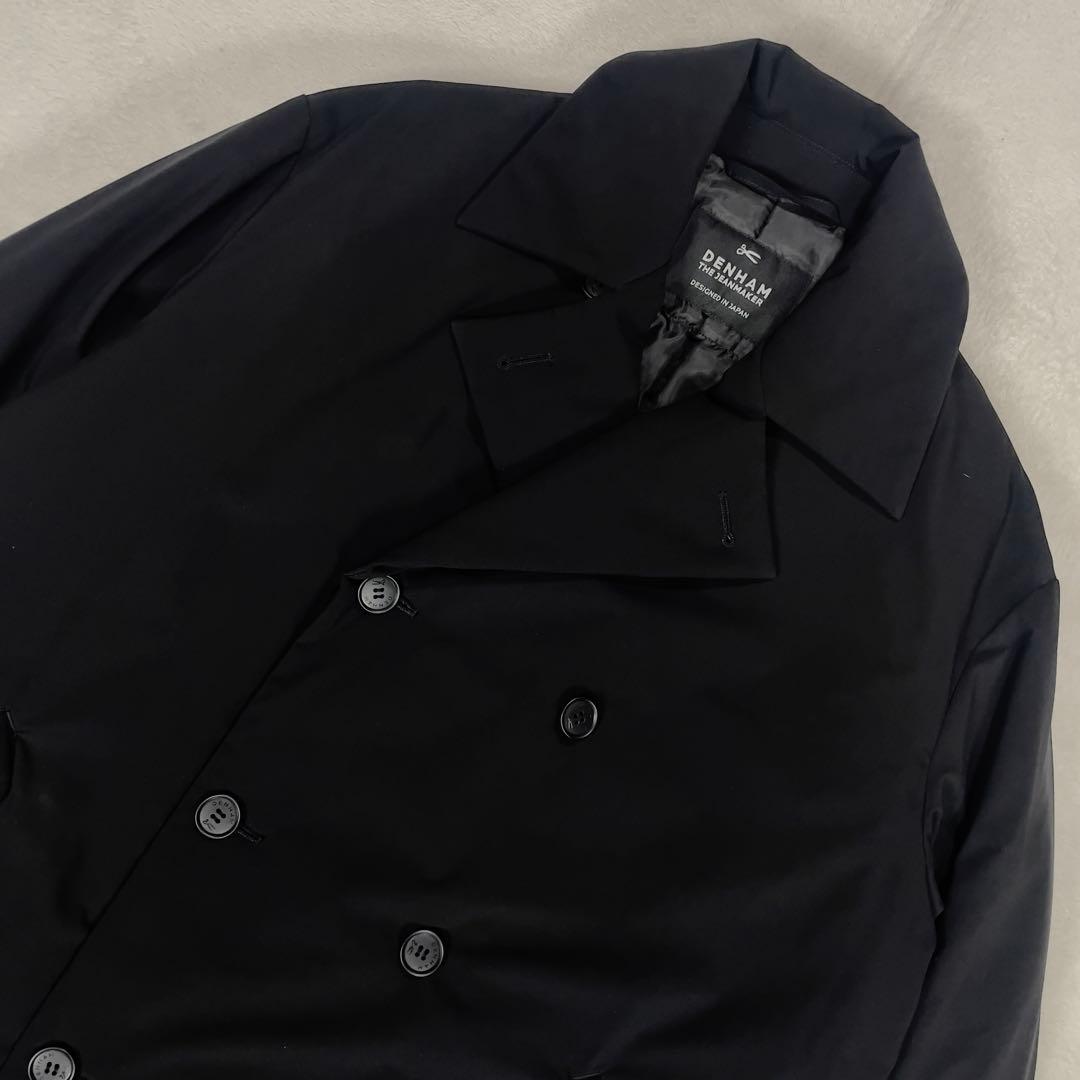 極美品 デンハム 中綿ダウン ダブルブレスト ナイロン スペクターコート M 黒