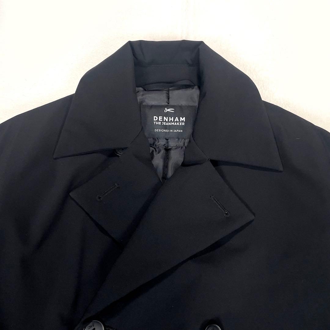 極美品 デンハム 中綿ダウン ダブルブレスト ナイロン スペクターコート M 黒