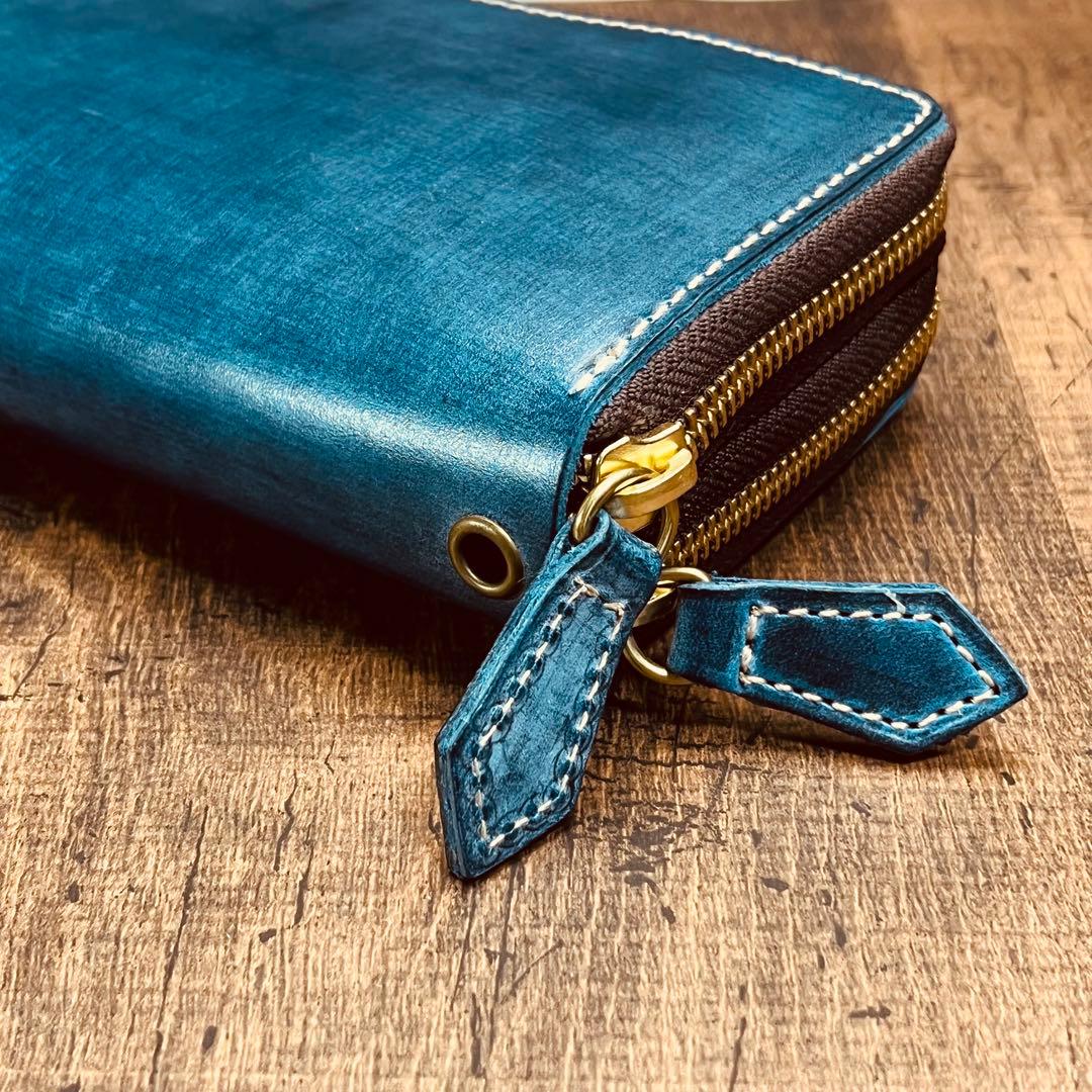 ブライドルレザー メンズ 長財布 ダブルファスナー ダブルジップ