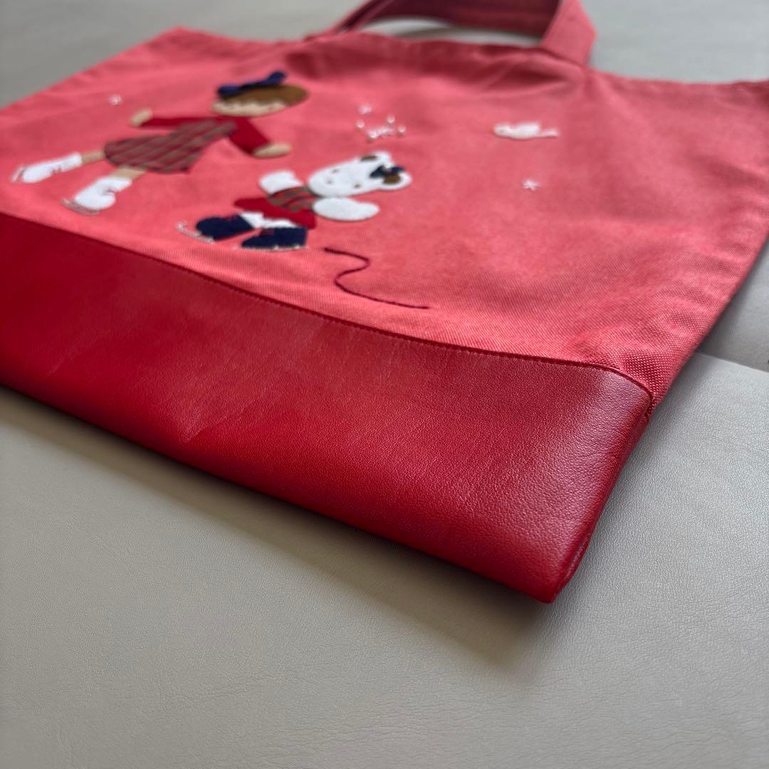 【極美品】familiarデニムバック/レッスンバック　レッド