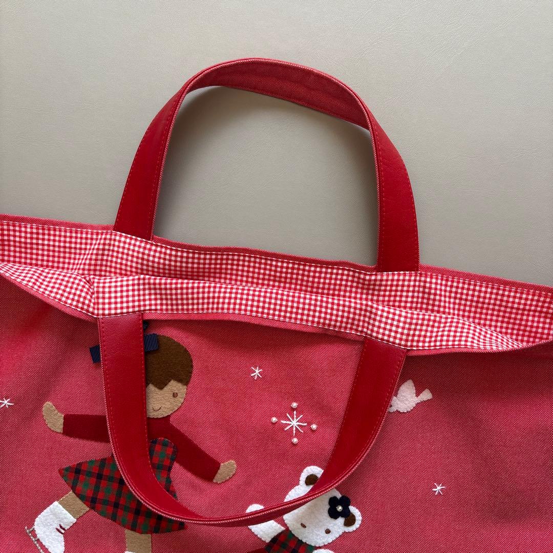 【極美品】familiarデニムバック/レッスンバック　レッド