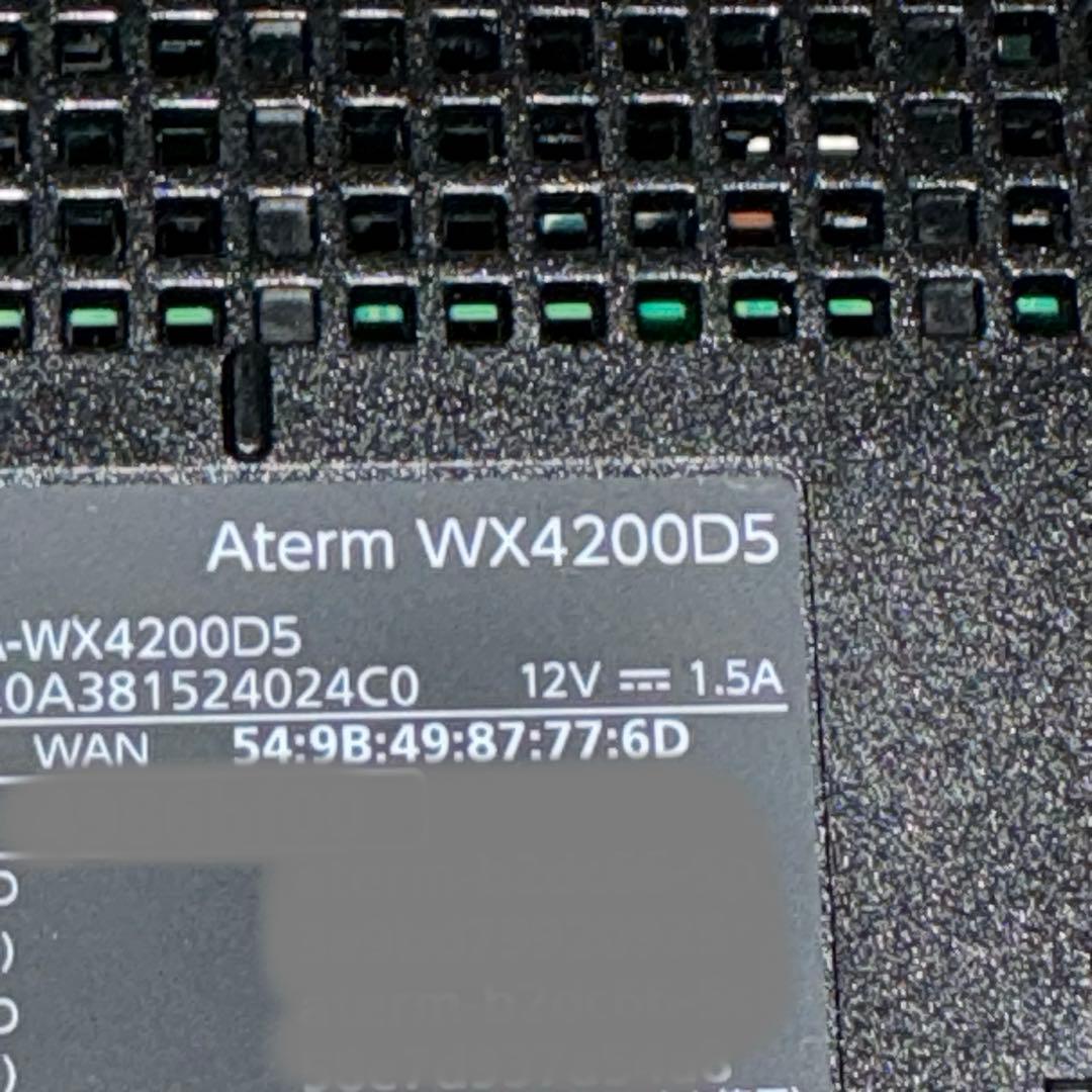 NEC AtermWi-Fi6メッシュ無線ルーター WX4200D5 完動美品