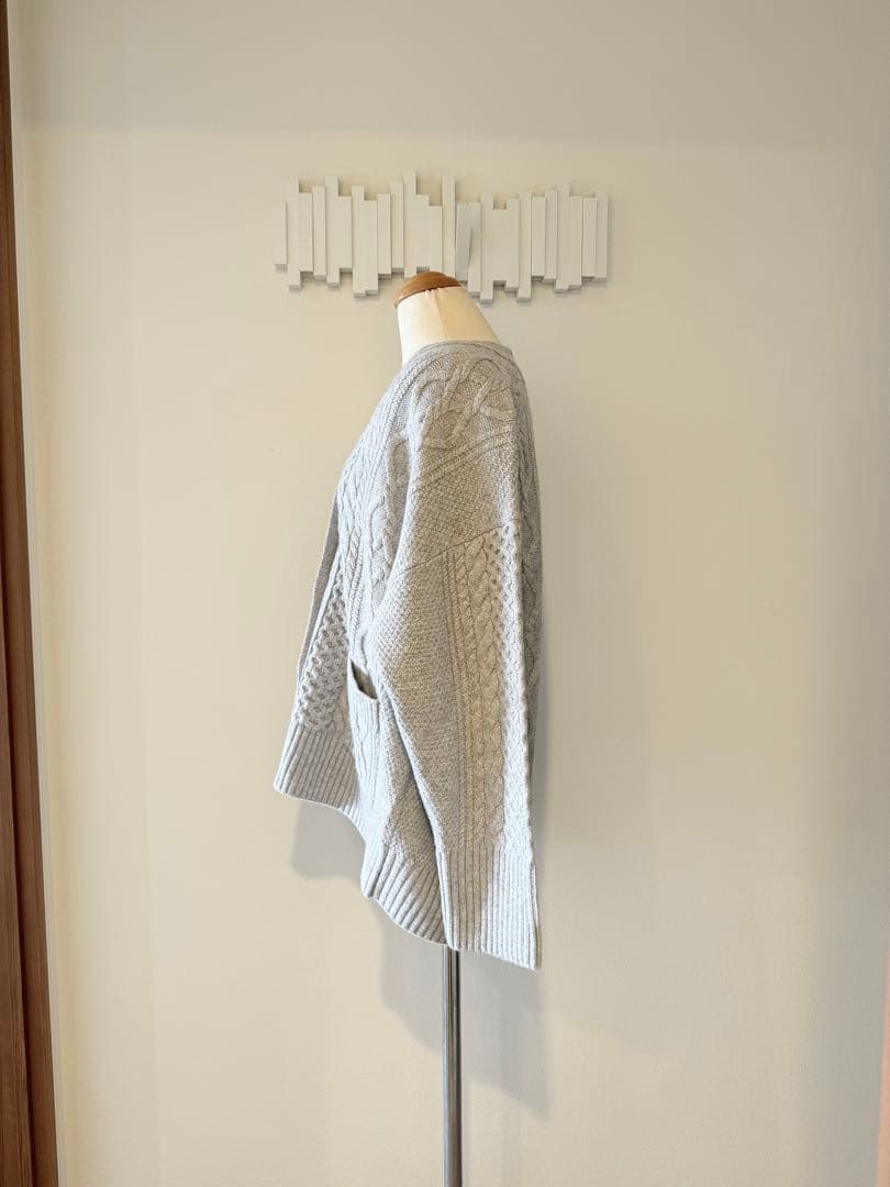 23区 ウールカシミヤ アランパターン カーディガン