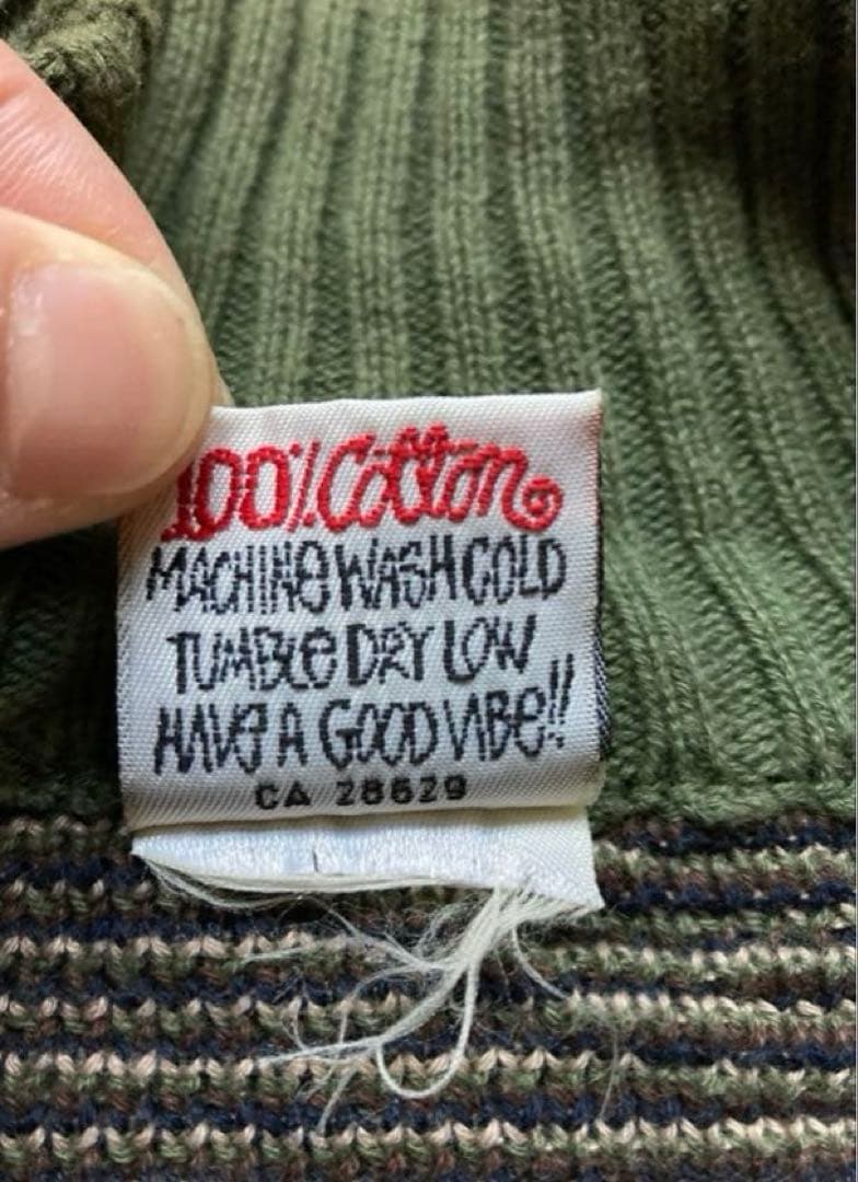 90's STUSSY オールド ステューシー カウチン ニット セーター カモ