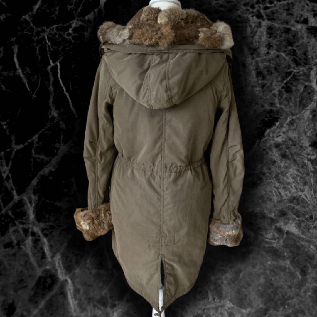 y2k 00s archive グランジ リアルファーモッズコート 平成ギャル