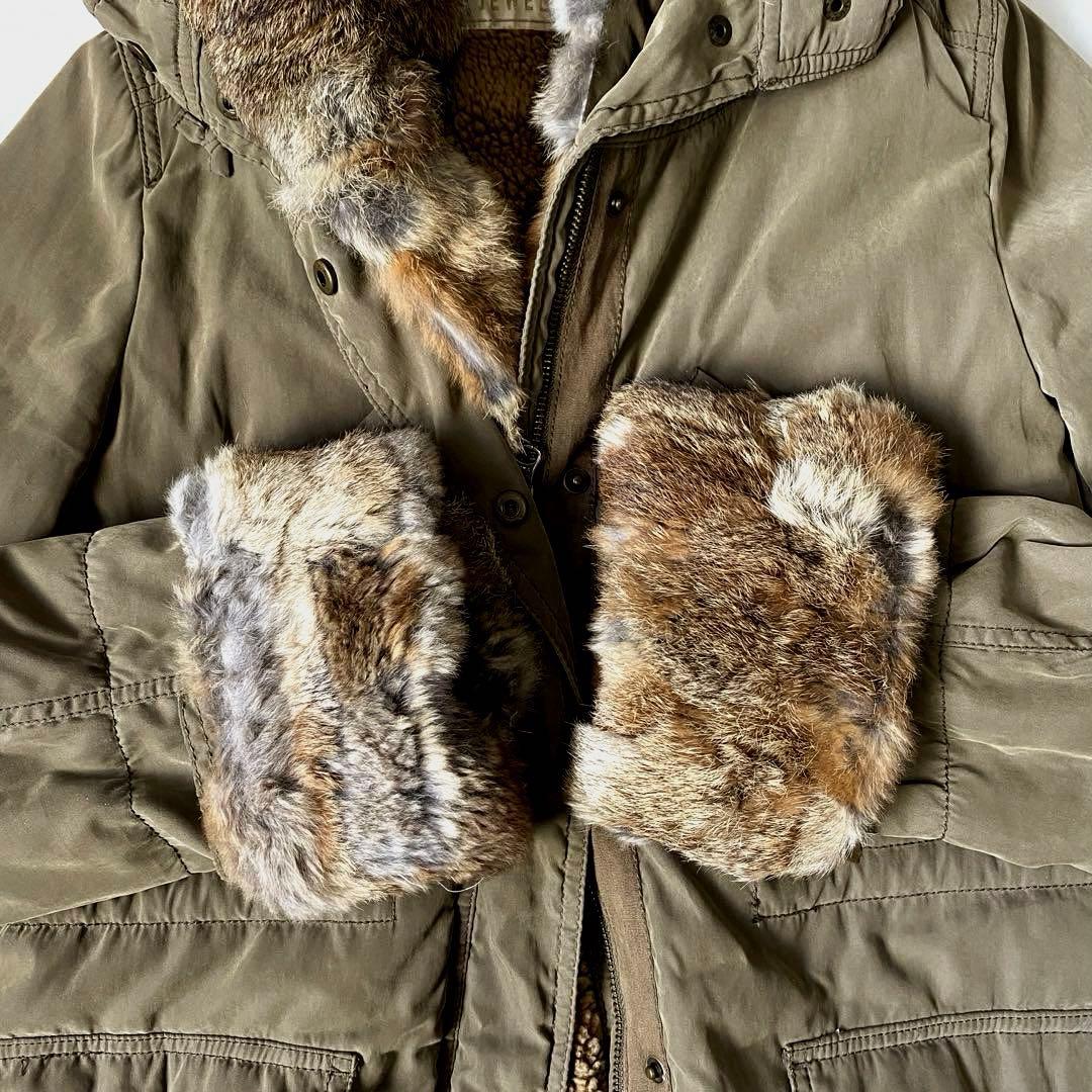 y2k 00s archive グランジ リアルファーモッズコート 平成ギャル