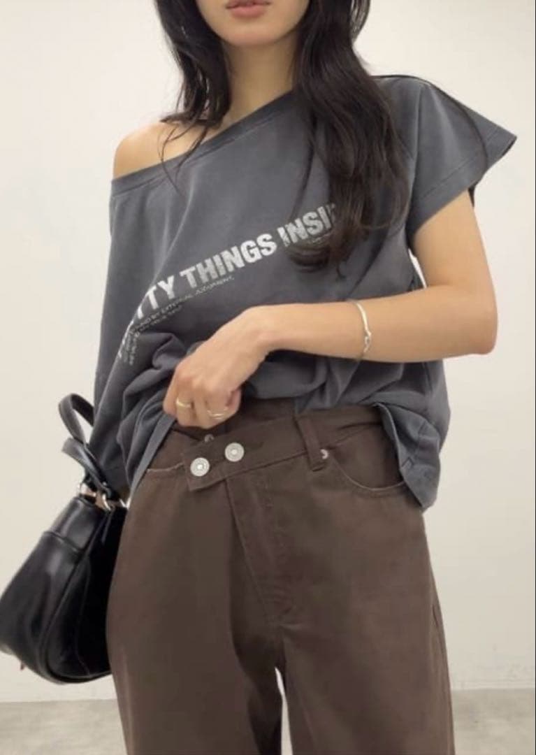 新作【moussy】 cross chino wide straight