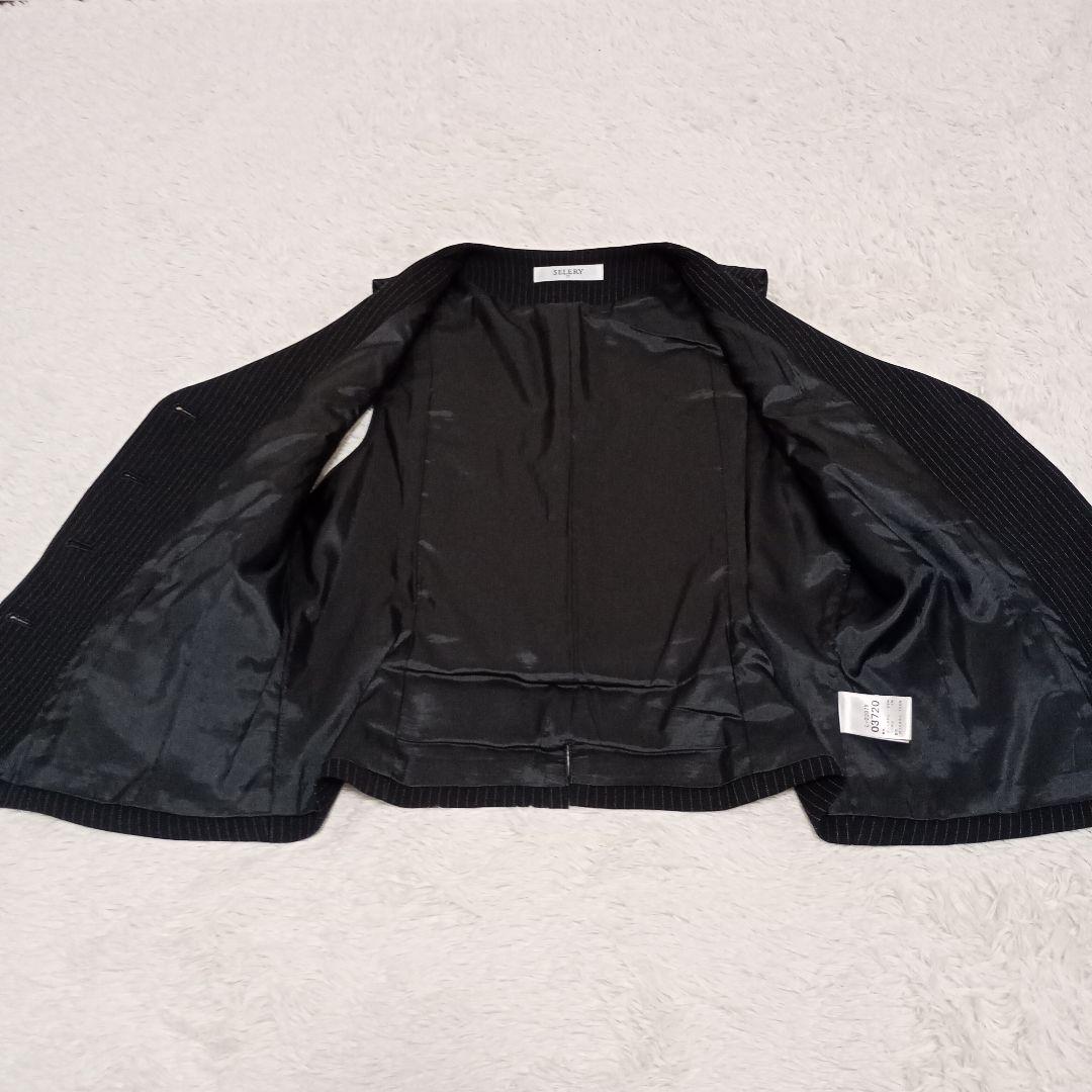 美品✨️Selery レディース スーツ 3ピース 11号 ストライプ