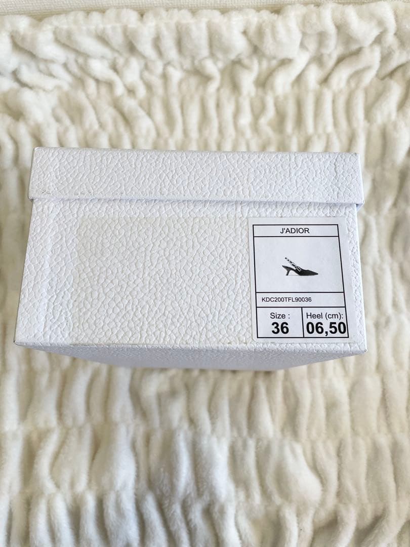 美品　ディオール　Dior　スリングバックパンプス　リボンファブリック　36d