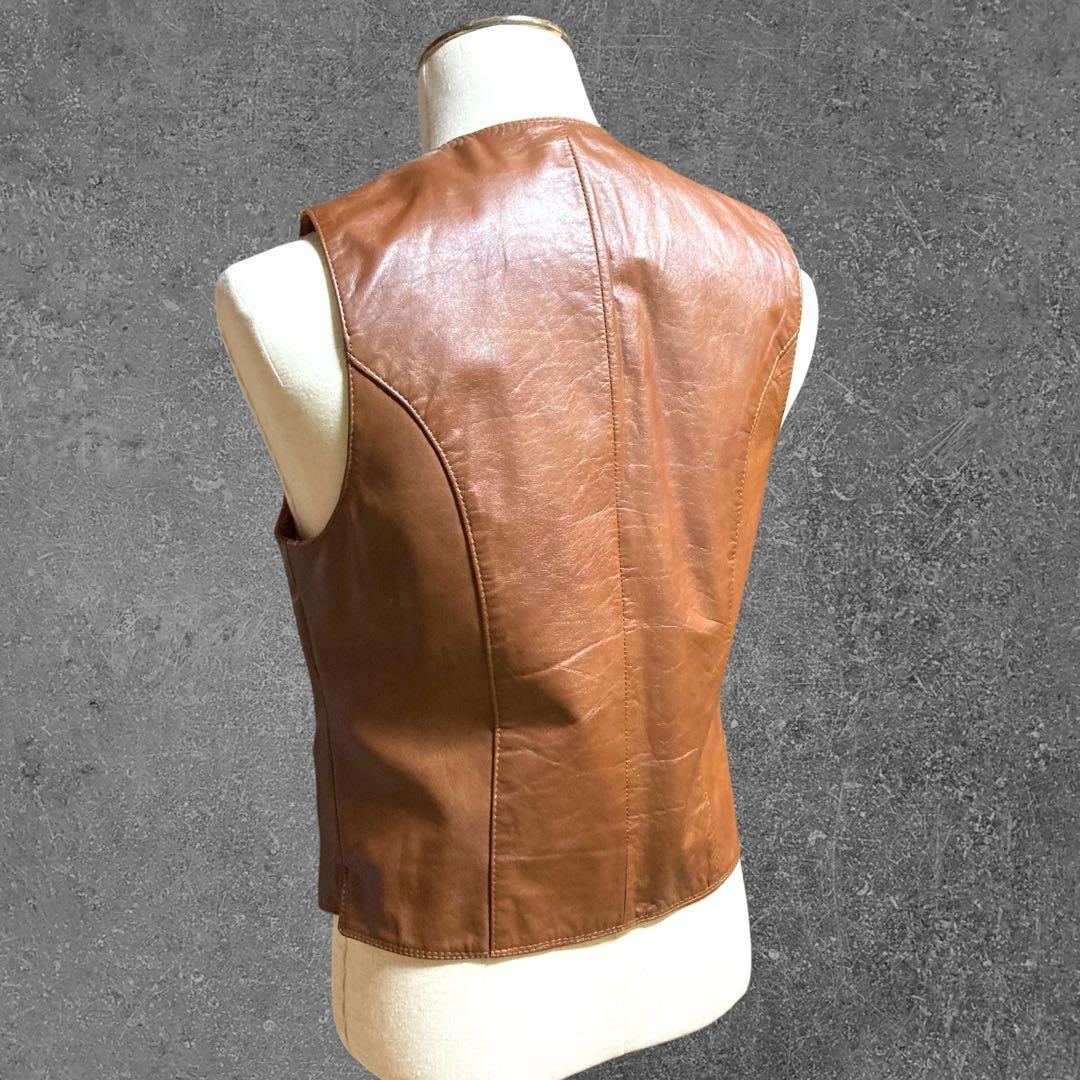 わと Vintage Vest ウイルソンズ レザー革ベストブラウンM