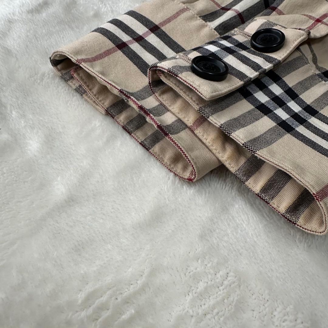 BURBERRY バーバリー ノバチェック ベルト付き シャツ 長袖 比翼 38