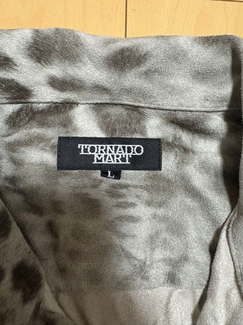 TORNADO MART シワ加工 レオパード ストレッチシアーシャツ　y2k