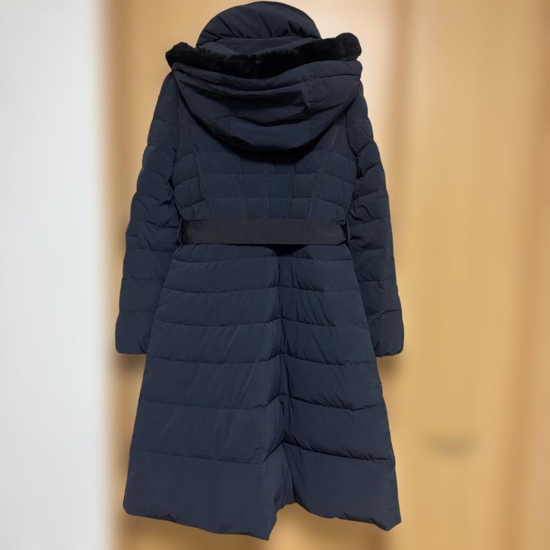m's GRACY 40ネイビー フード付き ダウンジャケット