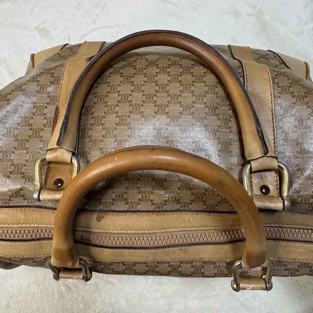 良品☆ CELINE セリーヌ　ミニボストンバッグ　マカダム柄　ベージュ