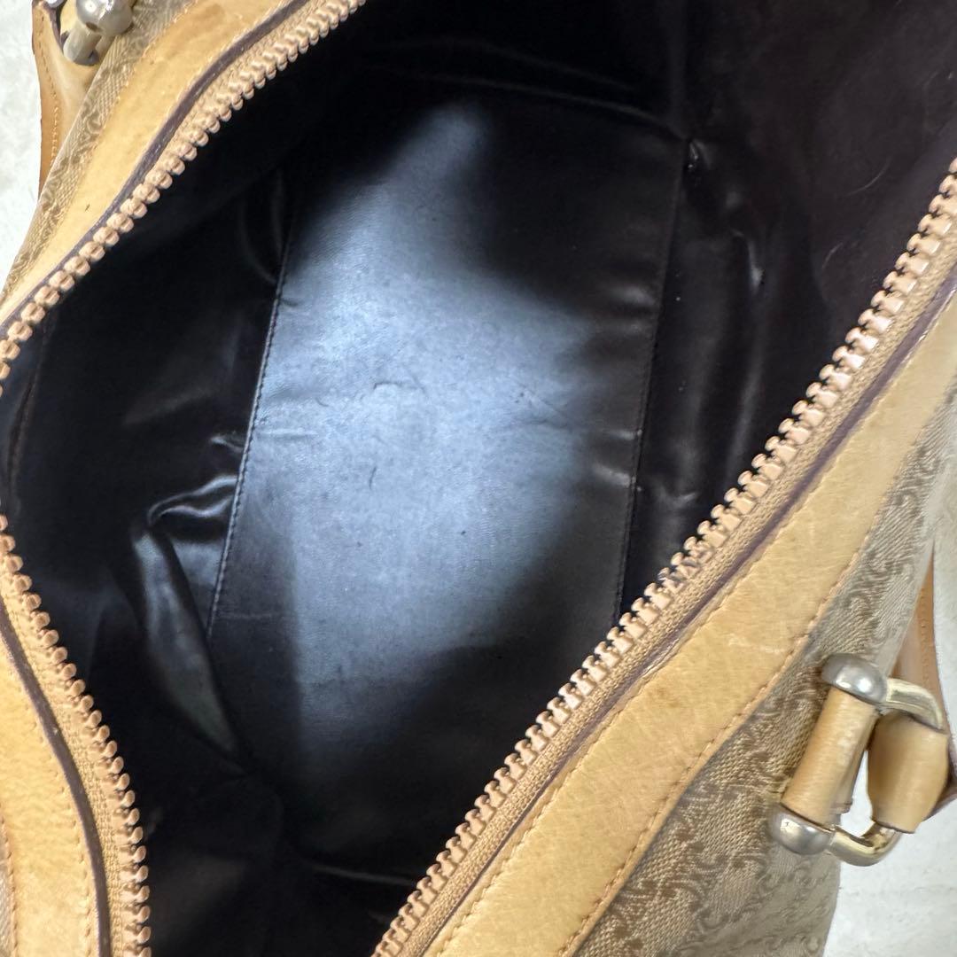 良品☆ CELINE セリーヌ　ミニボストンバッグ　マカダム柄　ベージュ