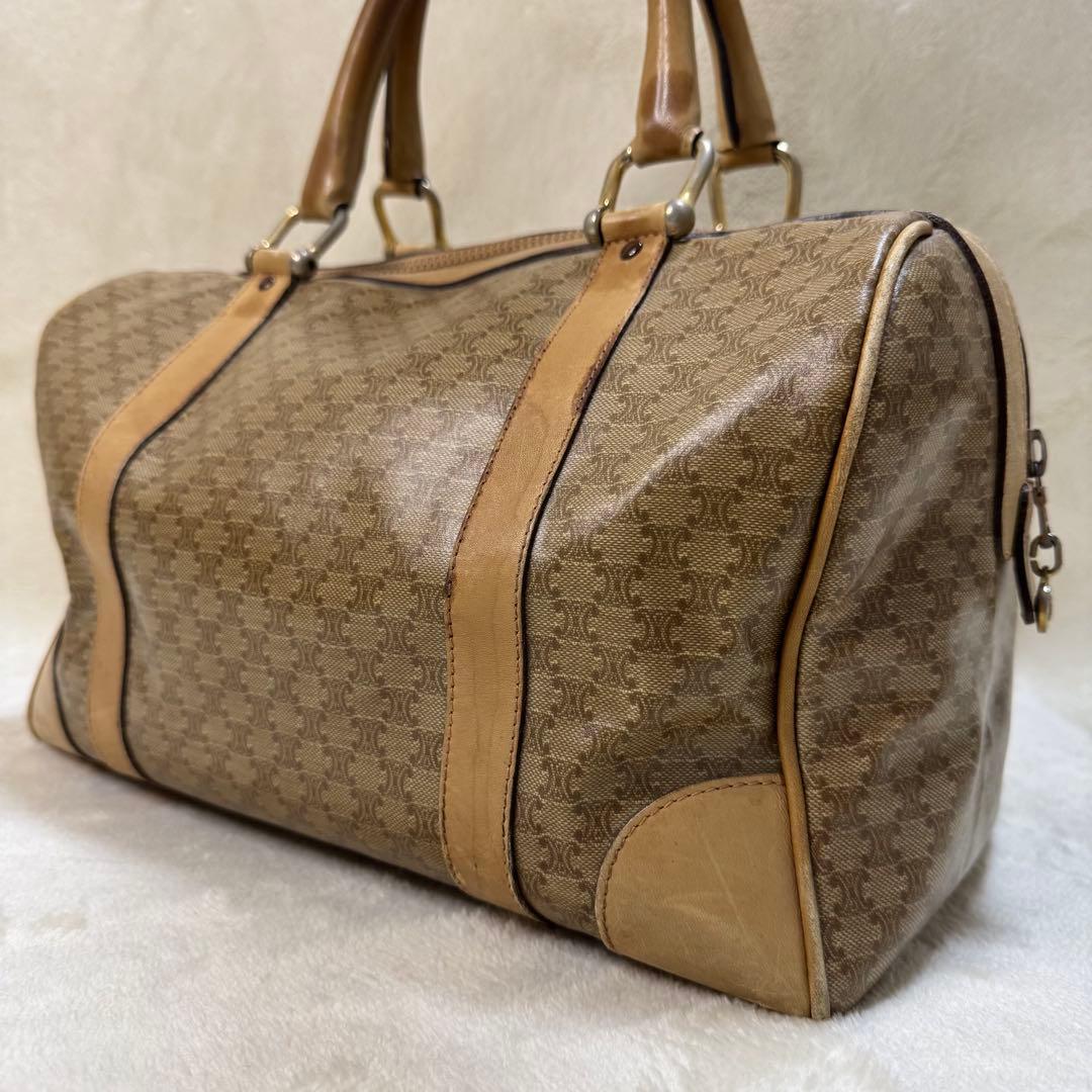 良品☆ CELINE セリーヌ　ミニボストンバッグ　マカダム柄　ベージュ