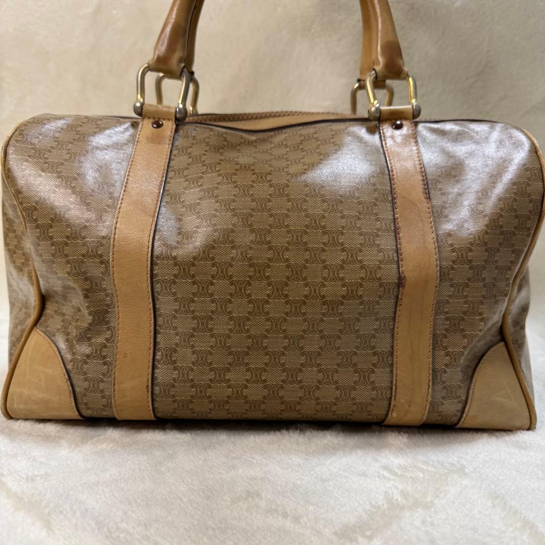 良品☆ CELINE セリーヌ　ミニボストンバッグ　マカダム柄　ベージュ