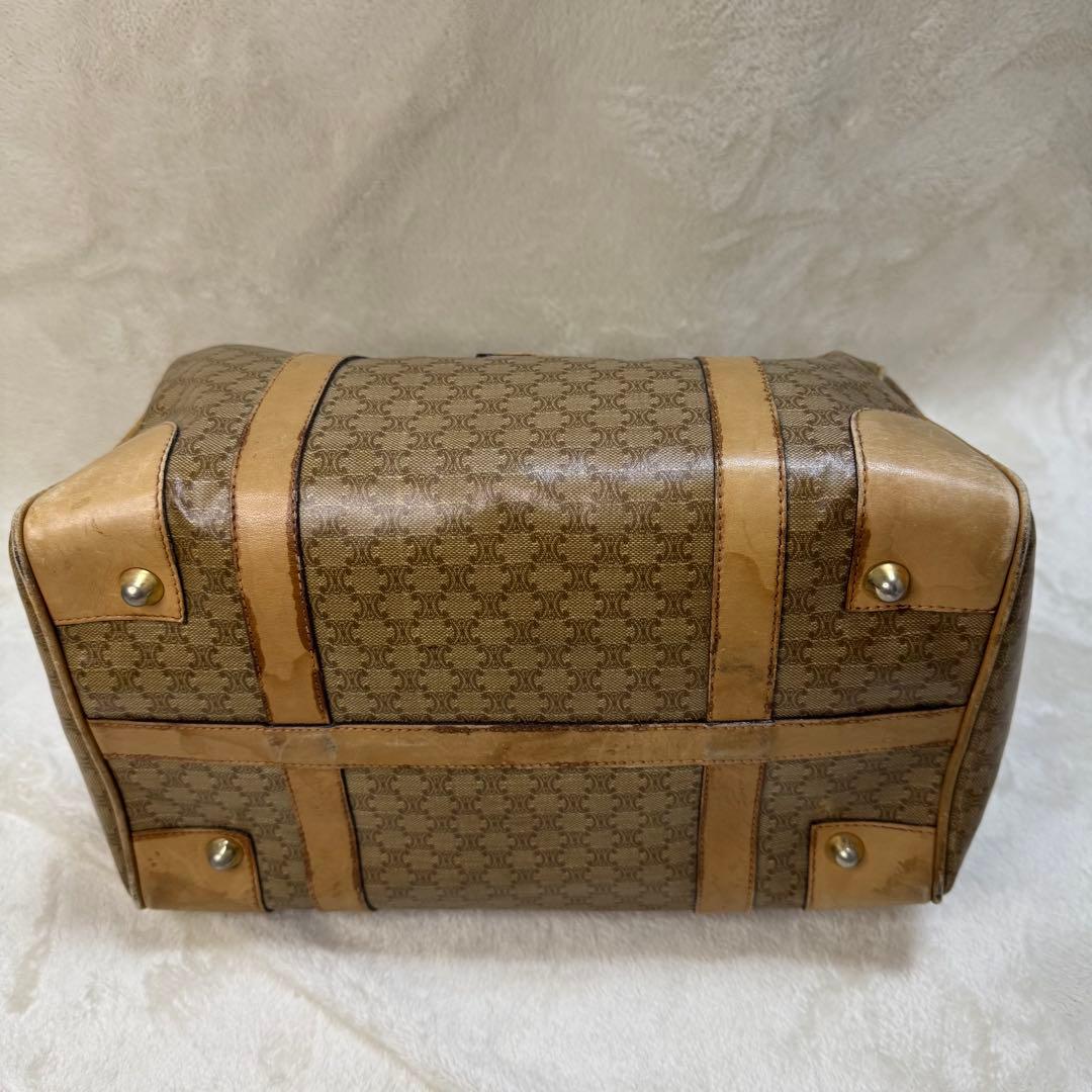 良品☆ CELINE セリーヌ　ミニボストンバッグ　マカダム柄　ベージュ