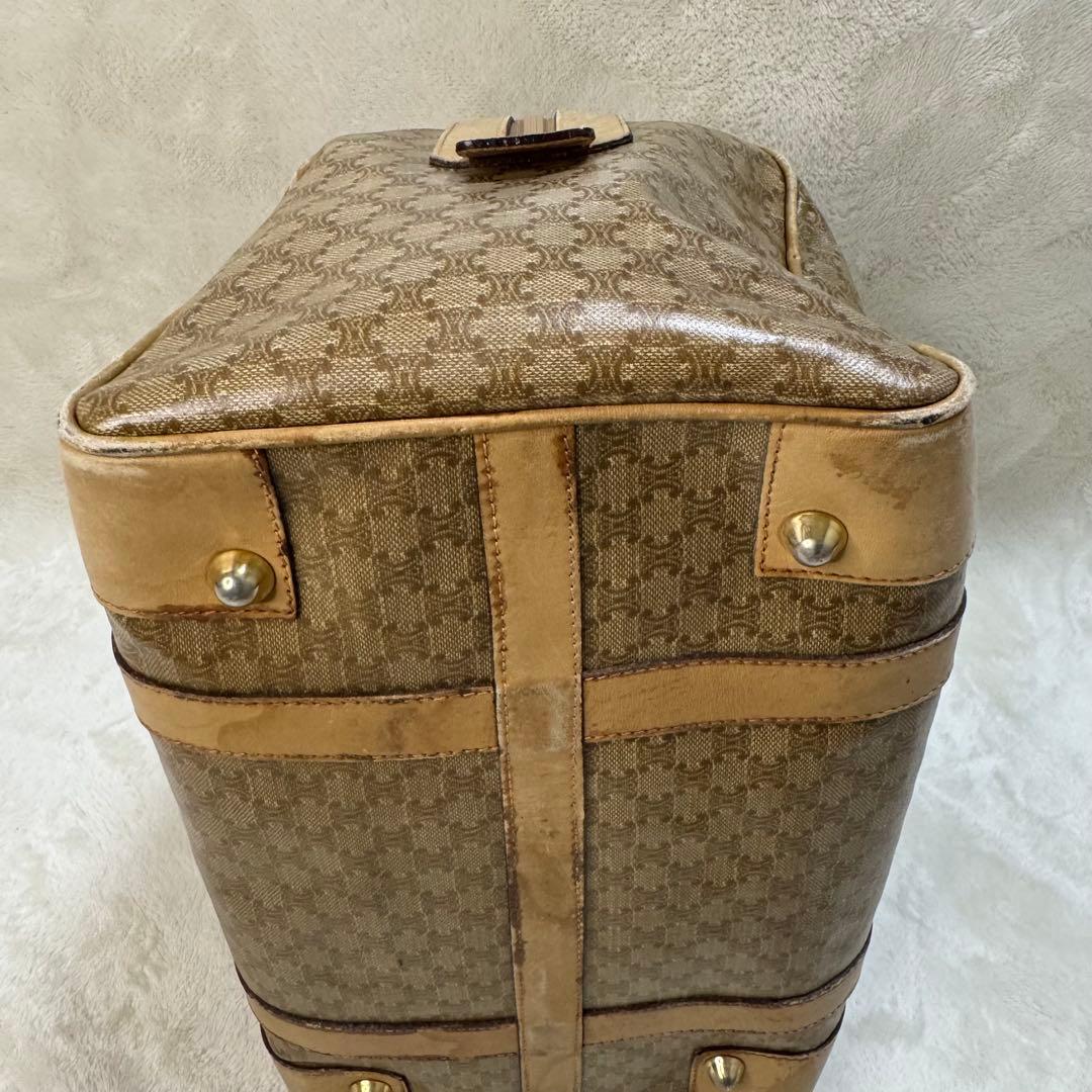 良品☆ CELINE セリーヌ　ミニボストンバッグ　マカダム柄　ベージュ