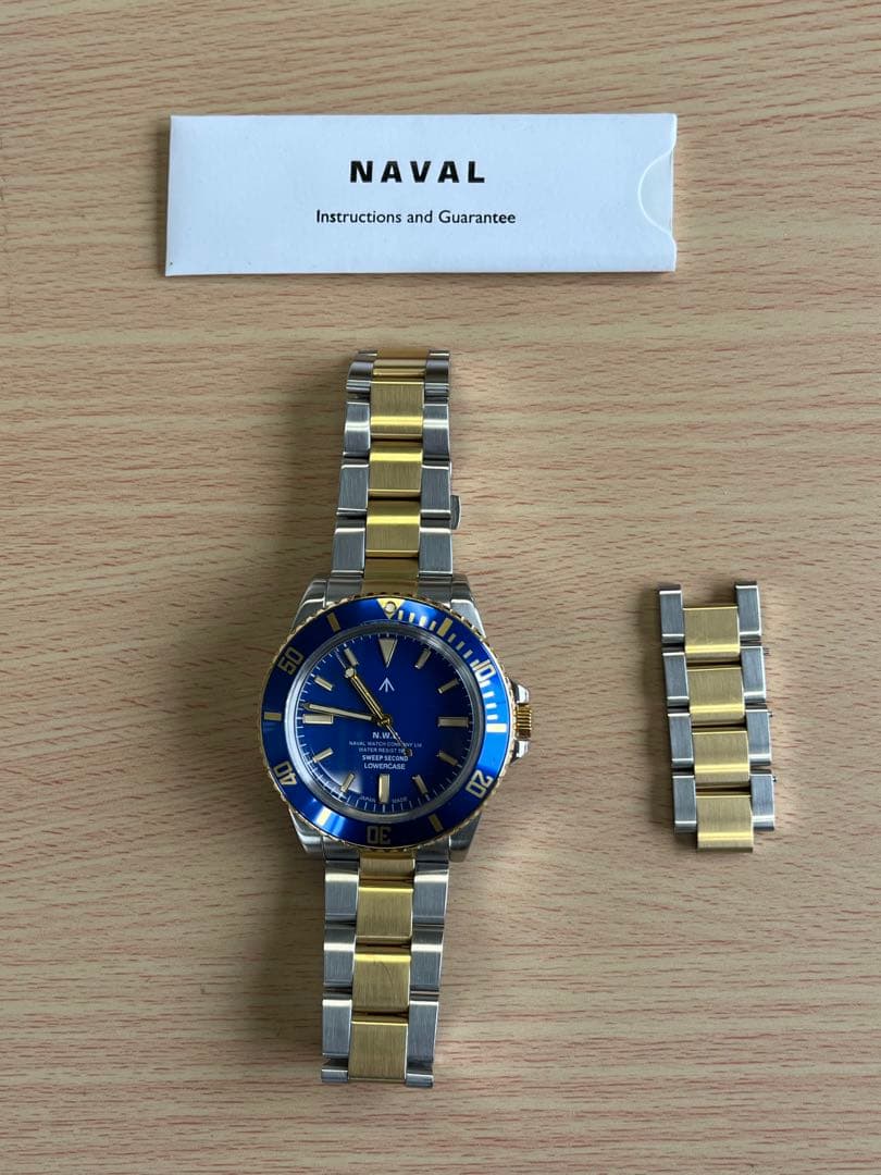 ナバルウォッチ　ユナイテッドアローズ別注コンビダイバーズ腕時計　ブルー