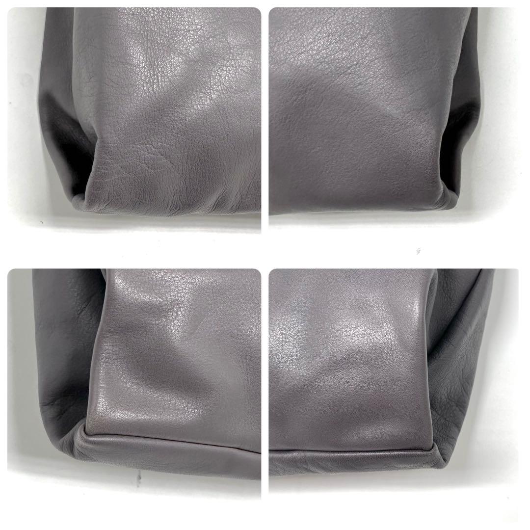 kawa-kawa ハトメ ボディバッグ Lサイズ レザー 赤みがかったグレー