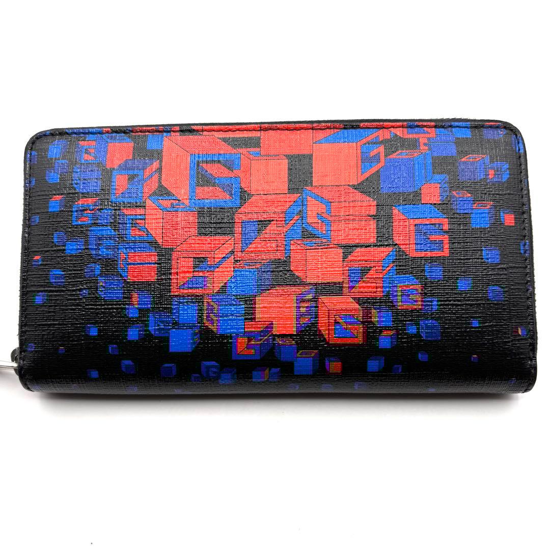 希少 グッチ 長財布 3Dアートプリント ラウンドファスナーレザー ブラック