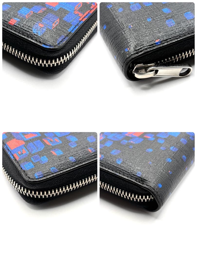 希少 グッチ 長財布 3Dアートプリント ラウンドファスナーレザー ブラック