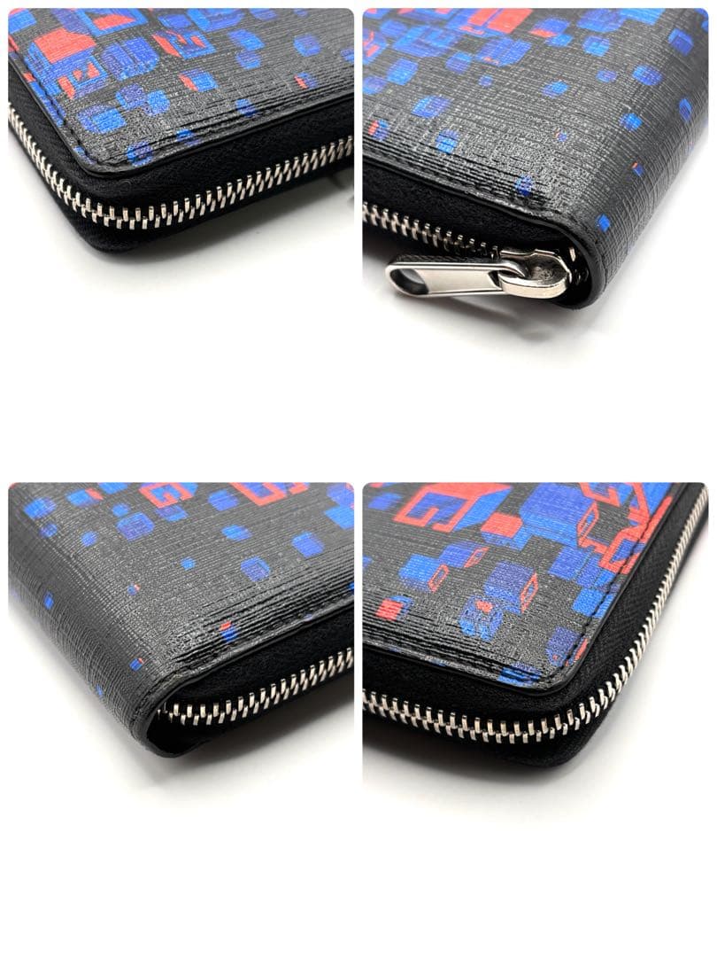 希少 グッチ 長財布 3Dアートプリント ラウンドファスナーレザー ブラック