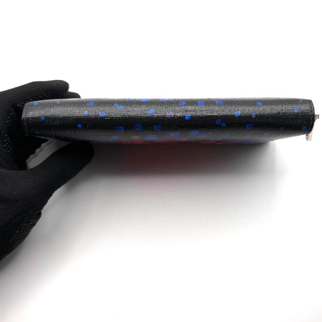 希少 グッチ 長財布 3Dアートプリント ラウンドファスナーレザー ブラック