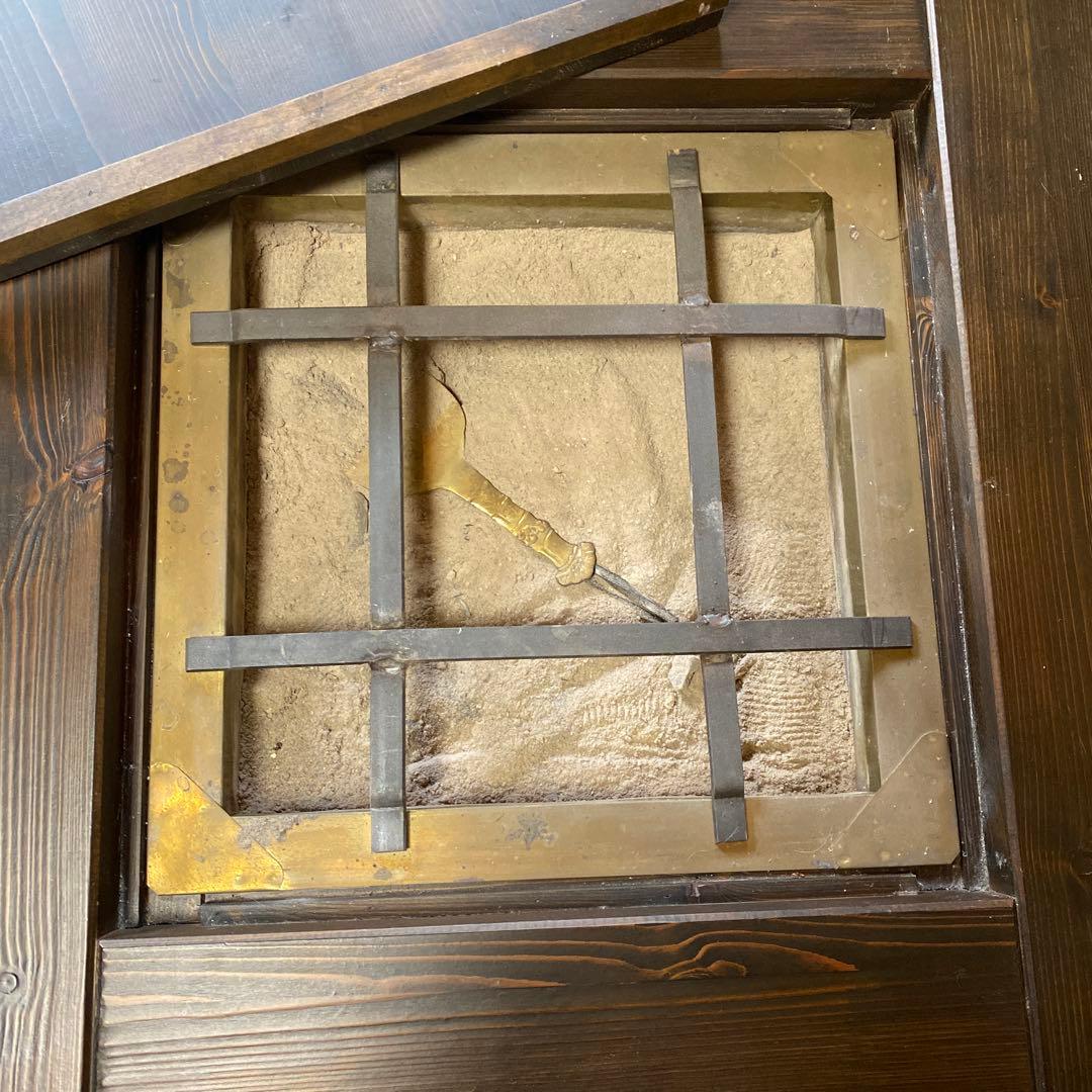 囲炉裏テーブル　木製座卓 囲炉裏付き　ダークブラウン