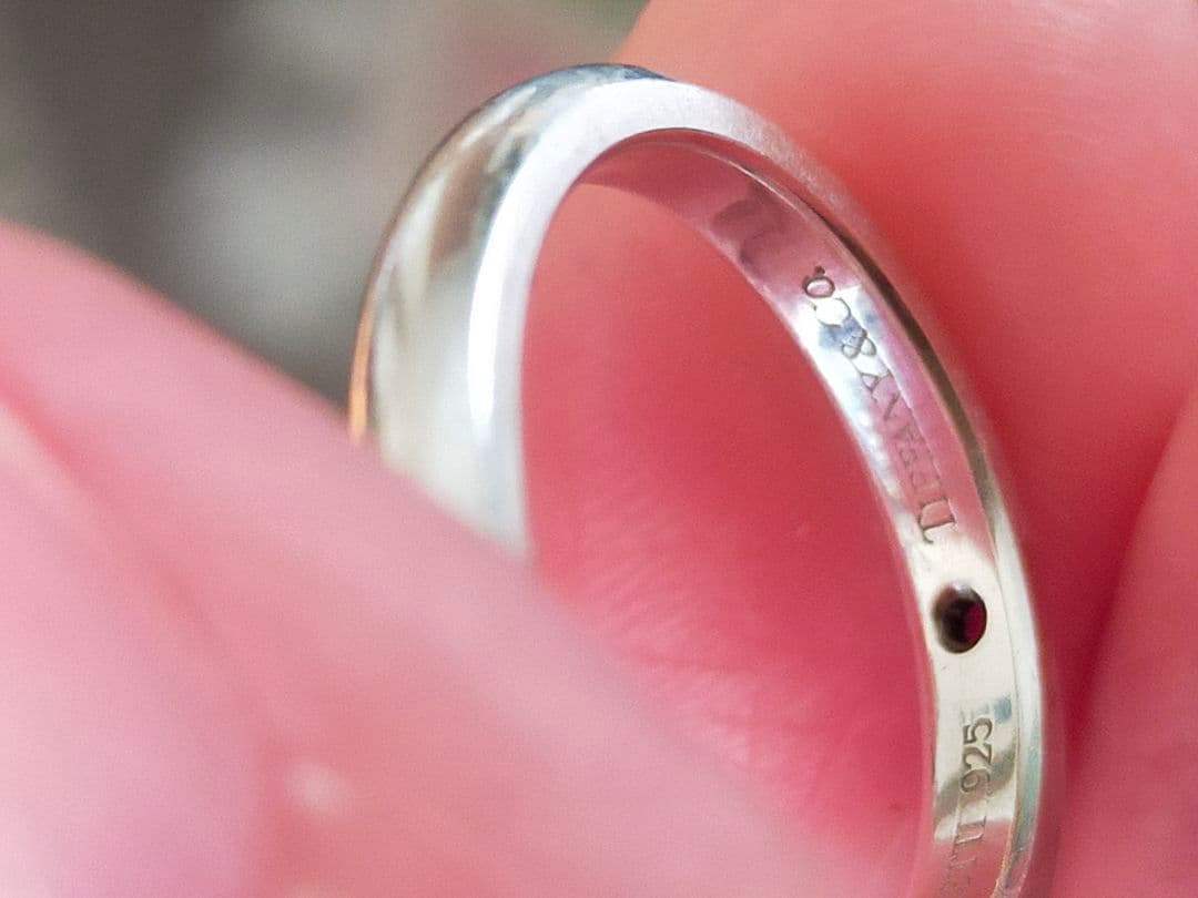 w*e様 【極美品】□ティファニー　リング8号　スタッキングバンド　シルバー　指