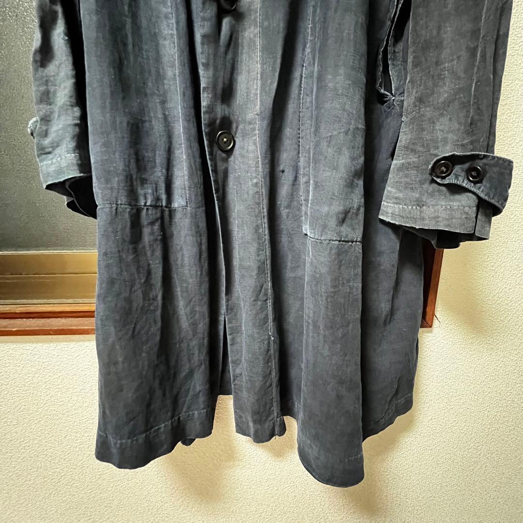 30s french vintage インディゴリネン マキニョンコート