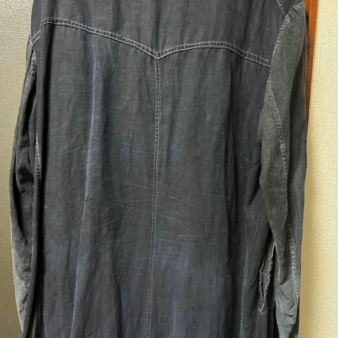 30s french vintage インディゴリネン マキニョンコート