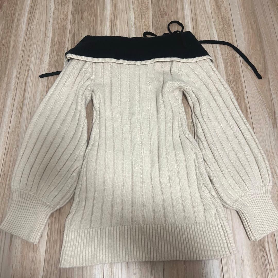 ワンピース amerge ribbon offshoulder onepiece ivory