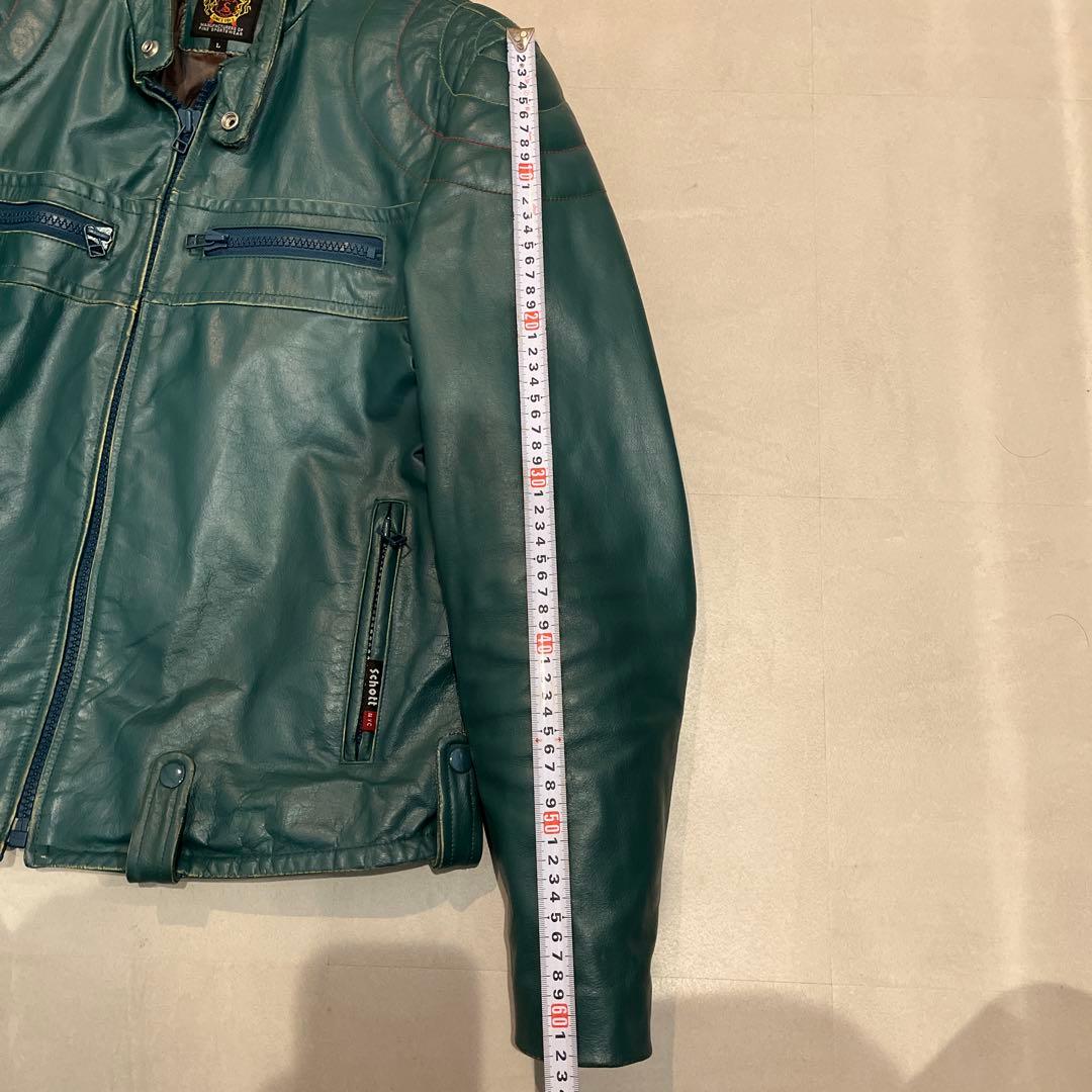 schott ショット　シングルライダース　レザージャケット　L グリーン