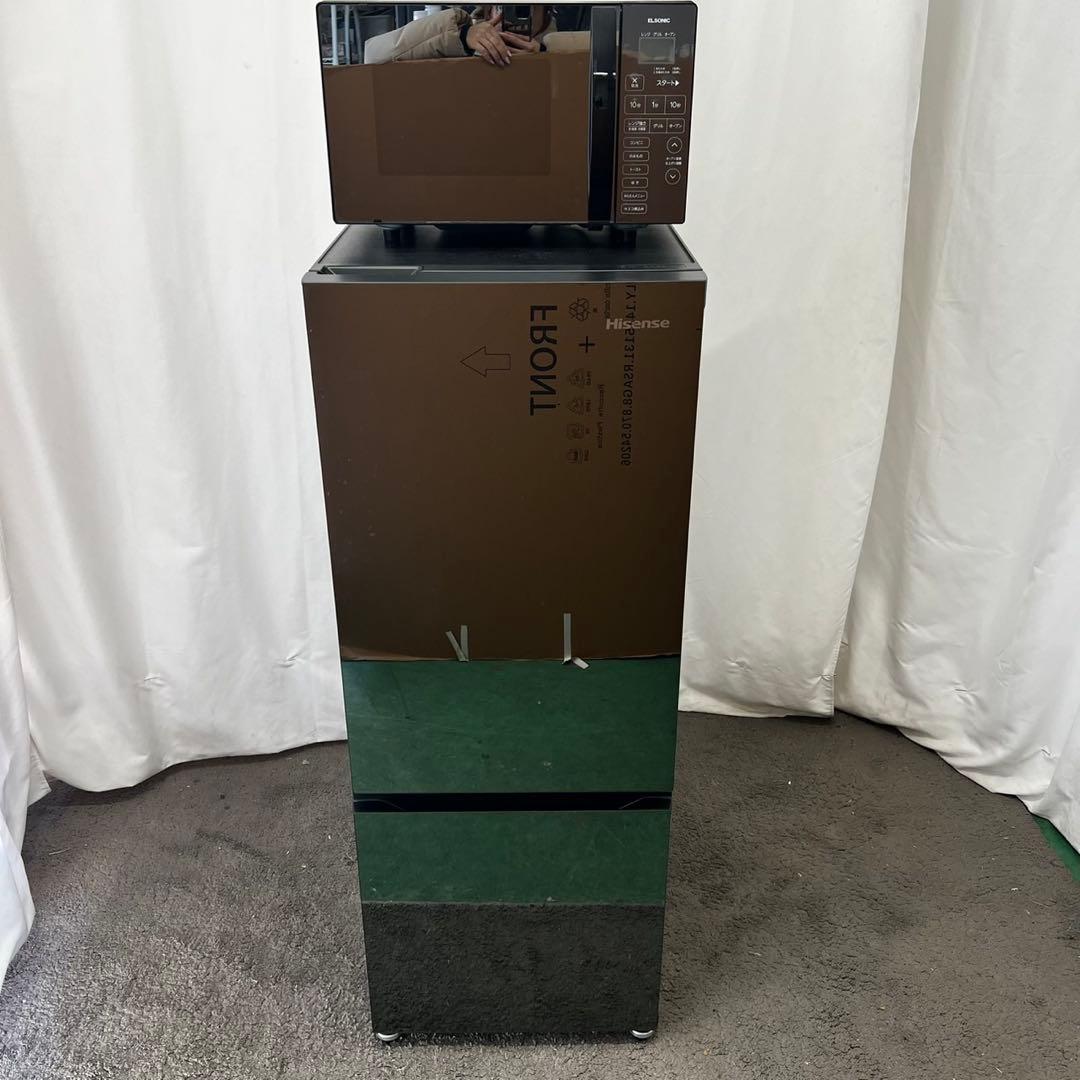 125 一人暮らし　家電セット　冷蔵庫　レンジ　黒　小型　設置無料　中古　安い