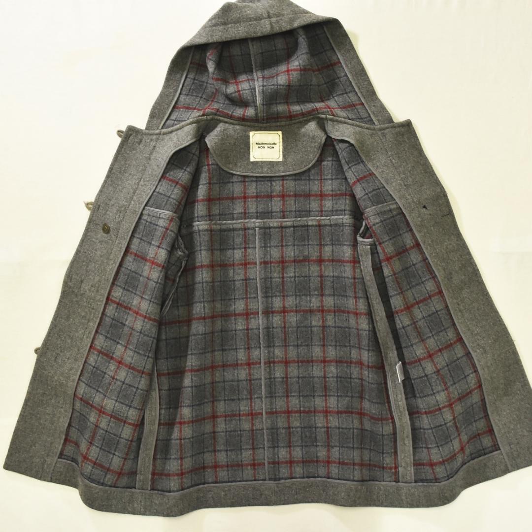 【上質】 日本製 マドモアゼルノンノン ウール フード ダッフルコート グレー♪