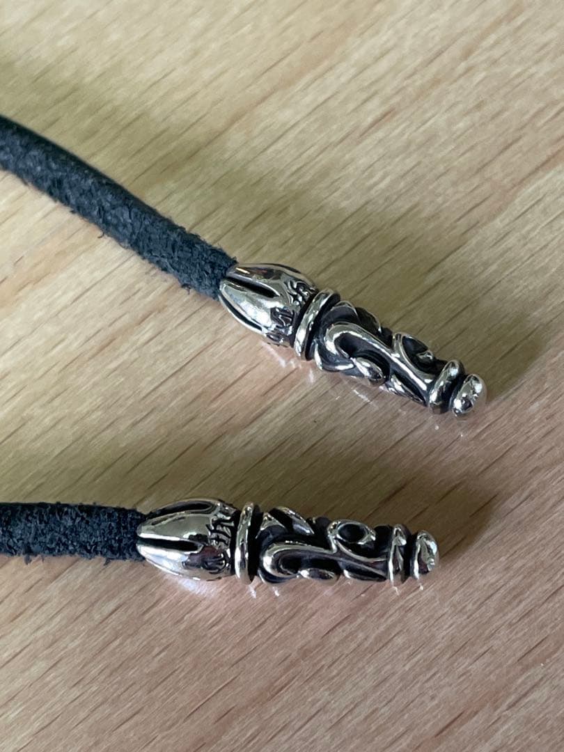 ハート チャーム レザーブレイド ネックレス シルバー ペンダント 925
